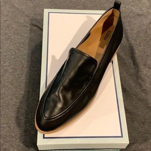 Susina Kellen Almond Toe Loafer Black Leather